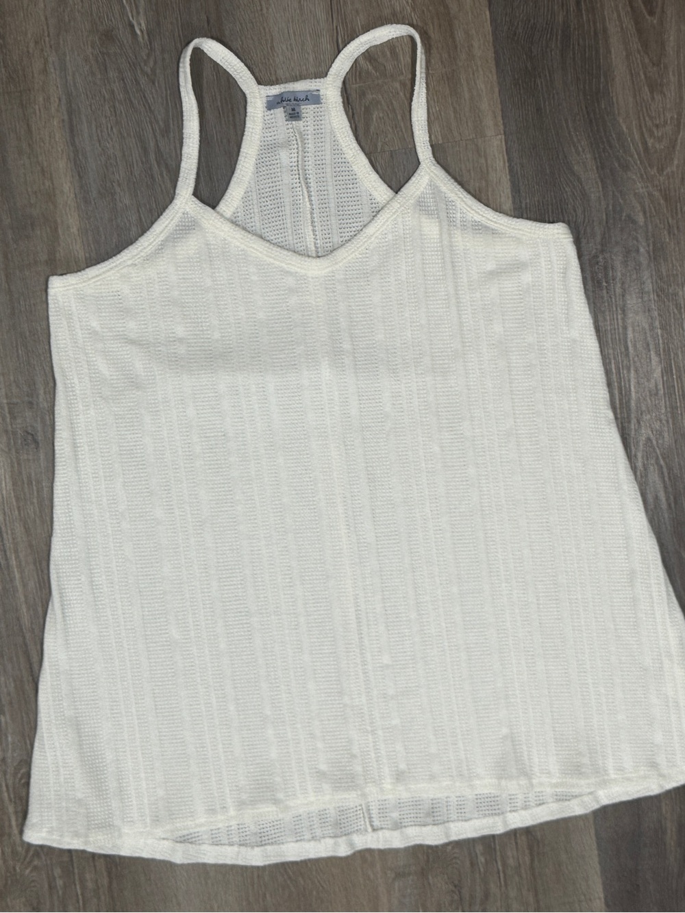 white birch White Knit Racerback Tank Top